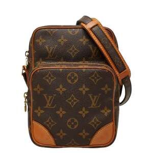 LOUIS VUITTON Authentic Brown Monogram Leather Shoulder Bag